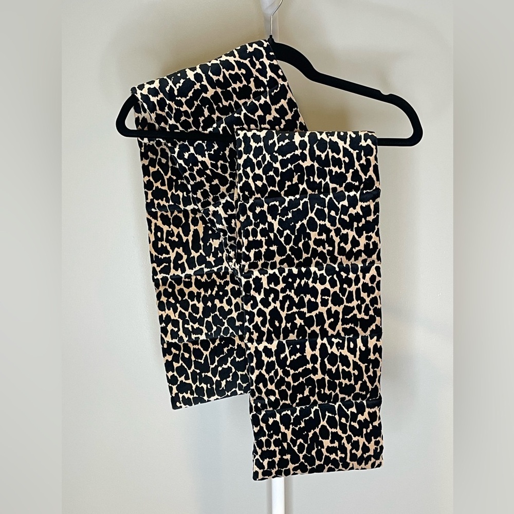Maje Black and Cream Leopard-Print Scarf